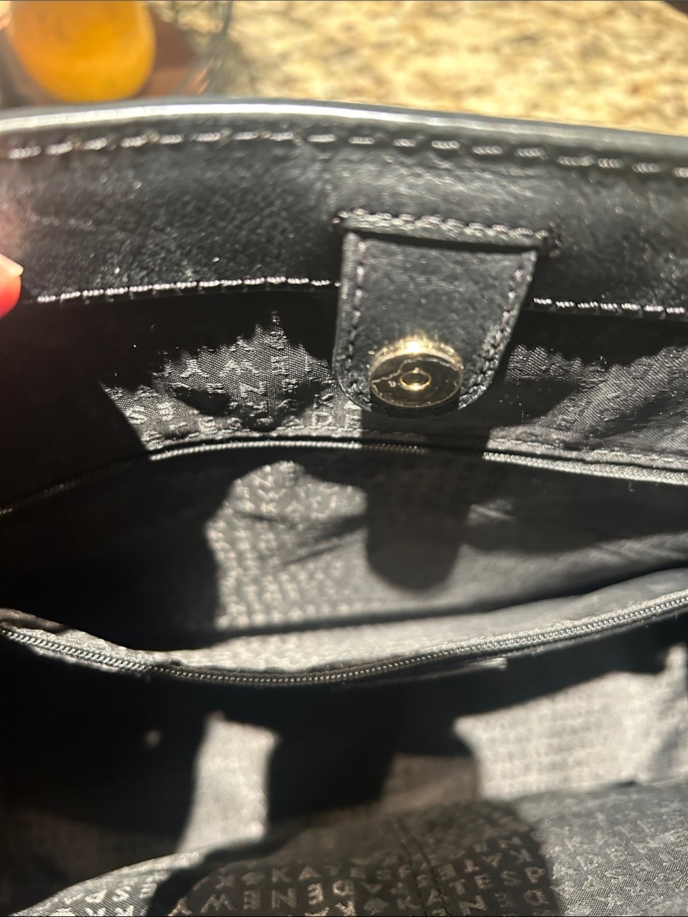 Kate Spade Two-Tone Leather Tote in Cream and Black - Picture 10 of 12